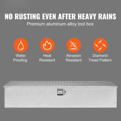 Alumiininen raskaan käytön työkalulaatikko timanttikuvioitu pinta lukittava kahdella avaimella 1219x381x381 mm