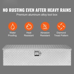 Työkalulaatikko alumiiniseoksesta 99×33×25 cm lava-autoihin hopea timanttikuvioitu