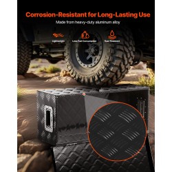 Työkalulaatikko alumiininen 762x330x244 mm musta sivukahvalla lukittava lavalle perävaunuun