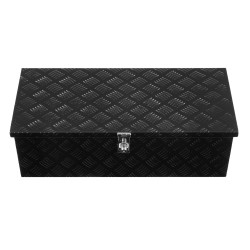 Työkalulaatikko alumiininen 762x330x244 mm musta sivukahvalla lukittava lavalle perävaunuun