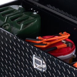 Työkalulaatikko alumiinista timanttikuvioitu lukolla ja sivukahvoilla 1244x381x381 mm musta