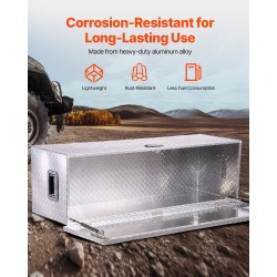 Alumiininen timanttikuvioitu työkalulaatikko 1244x381x381 mm pakettiautoon lukolla ja sivukahvalla