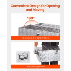 Työkalulaatikko alumiininen 30×13×9,6 tuumaa lukolla sivukahvoilla hopea