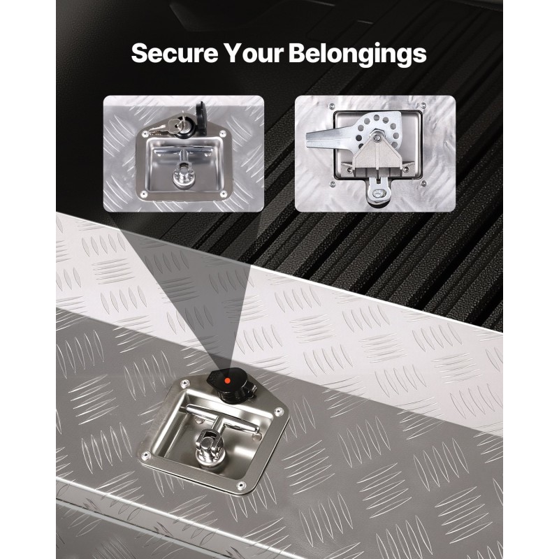 Raskaan käytön alumiininen työkalulaatikko 762x330x330 mm sivukahvolla T-lukolla