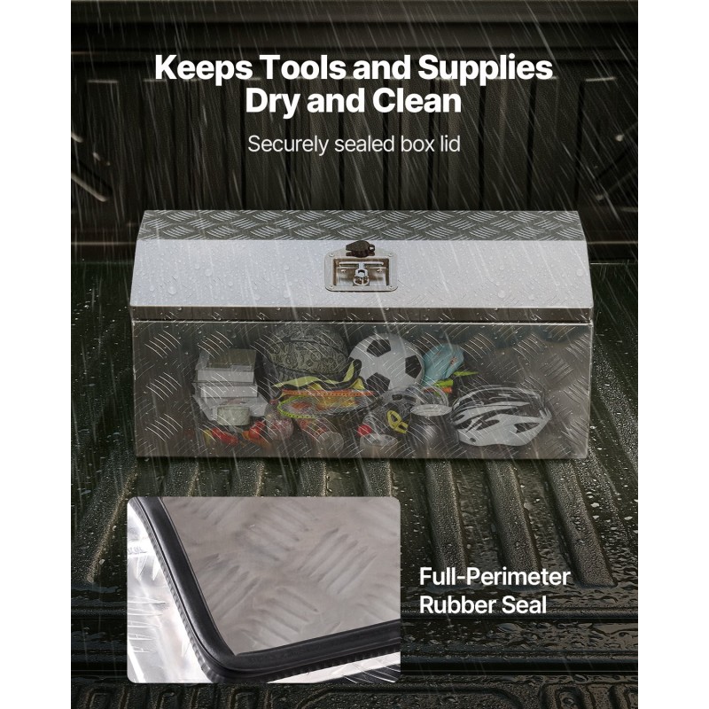 Raskaan käytön alumiininen työkalulaatikko 762x330x330 mm sivukahvolla T-lukolla