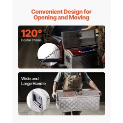 Raskaan käytön alumiininen työkalulaatikko 762x330x330 mm sivukahvolla T-lukolla