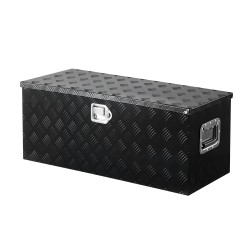 Työkalulaatikko alumiiniseoksesta musta 899 x 370 x 370 mm lukollinen liukuva hylly