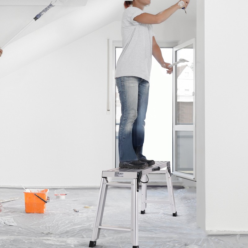 Taitettava alumiininen työalusta 150 kg kantavuus 50,8 cm korkeus luistamaton pinta