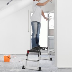 Taitettava alumiininen työalusta kantavuus 200 kg korkeus 48,7 cm liukuestejalat