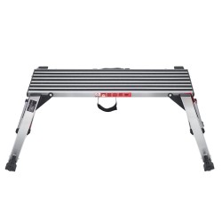 Taitettava alumiininen työalusta kantavuus 200 kg korkeus 48,7 cm liukuestejalat