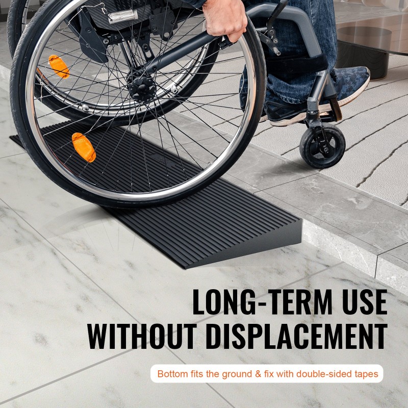 Kynnysluiska luonnonkumia 90 cm pitkä 4 cm korkea pyörätuoleille ja robotti-imureille