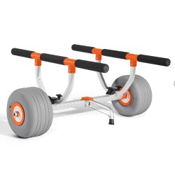 Kajakkikärry alumiiniseosrunko 158,8 kg kantavuus 30,5 cm puhallettavat polyuretaanirenkaat kaksi sidontaliinaa