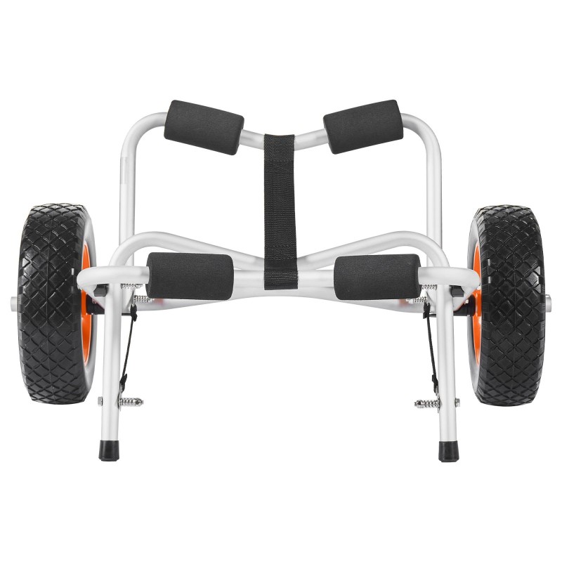 Kajakkikärry alumiinirunkoinen taittuva 113,4 kg kantavuudella 25,4 cm täyskumarenkailla ja räikkäkiristyshihnalla