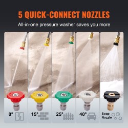 Bensiinikäyttöinen painepesuri 3400 PSI 2,6 GPM 5 pikaliitettävää suutinta