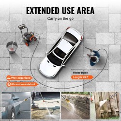 Bensiinikäyttöinen painepesuri 4400 PSI 15 L/min kuparipumpulla 5 suutinta