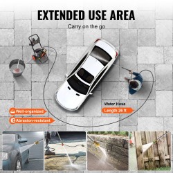 Korkeapainepesuri bensiinamoottorilla 3400 psi 10 l/min alumiinipumppu 5 suutinta