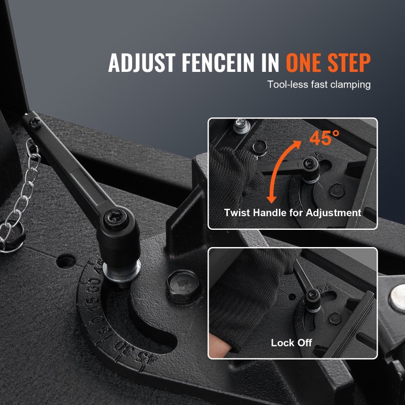 Metallin katkaisusaha 35,6 cm terällä kylmäleikkauksella 0–45 asteen jiirillä