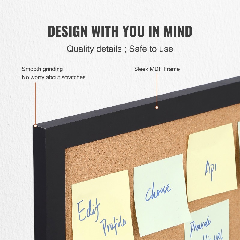 Korkkitaulu korkkipinnalla MDF-tarrakehyksellä 24x36 tuumaa sisältää 10 piirtoa