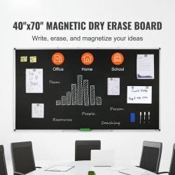 Magneettinen musta kirjoitustaulu 1750 x 1000 mm alumiinikehyksellä hunajakennolevyllä kuivapyyhittävä pinta