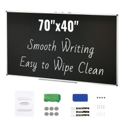 Magneettinen musta kirjoitustaulu 1750 x 1000 mm alumiinikehyksellä hunajakennolevyllä kuivapyyhittävä pinta