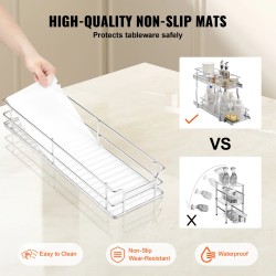 Ulosvedettävä kaksitasoinen teräskori kromattu pinta liukukiskot PP-aluslevyt 245x563x485 mm