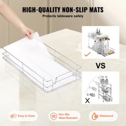 Ulosvedettävä kaksitasoinen kaappijärjestin teräsrunko PP-mattapinnat 334 x 563 x 485 mm