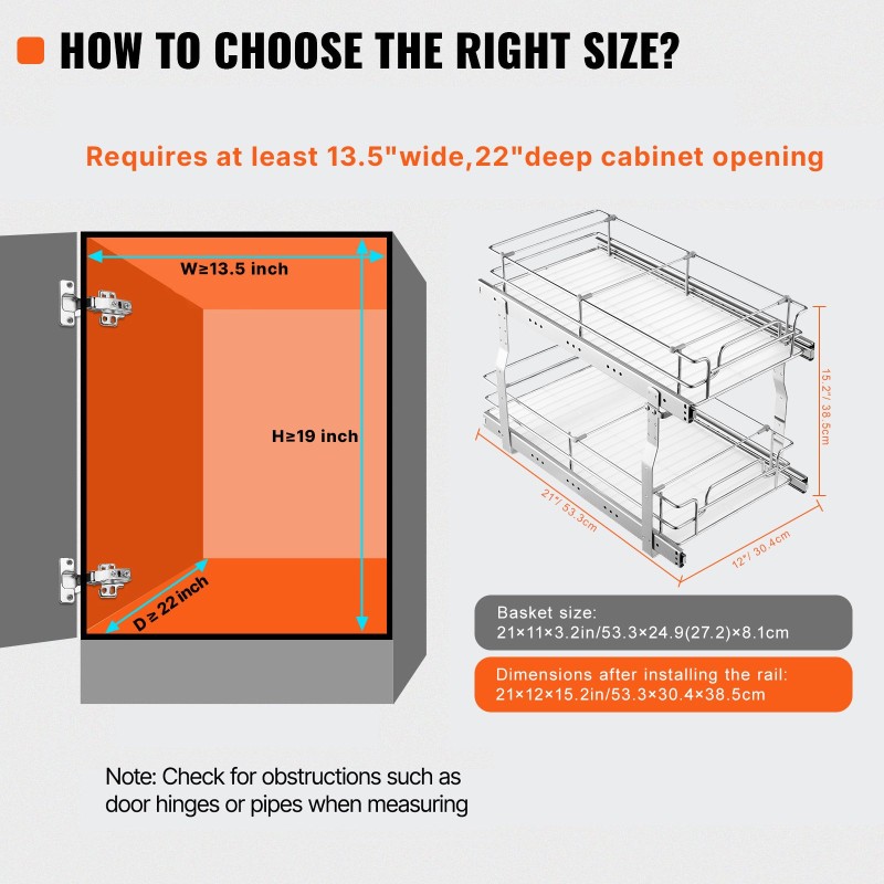 Ulosvedettävä kaksitasoinen kaappijärjestin teräsrunko PP-mattapinnat 334 x 563 x 485 mm