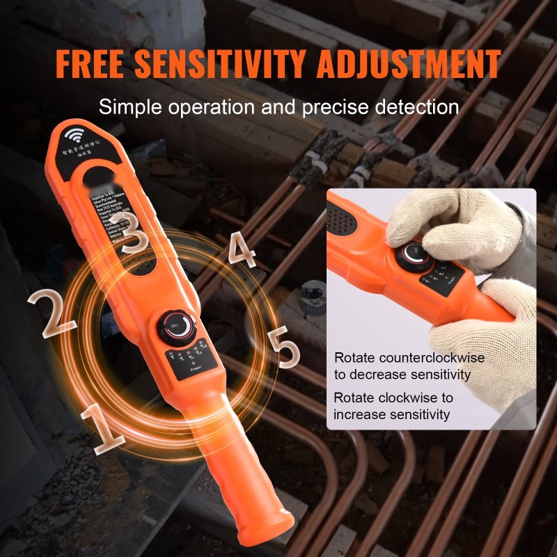 Putkitukosten paikannin 30 metrin kaapelilla ABS-muovinen IP67 vesitiivis muovi- ja metalliputkille