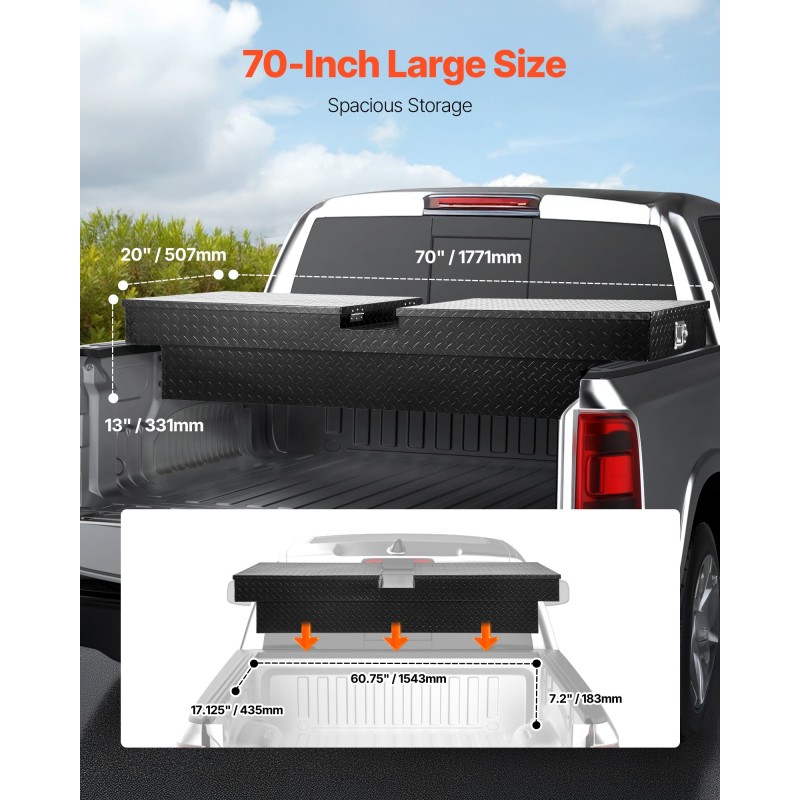 Työkalulaatikko alumiininen ristikkäismallinen 1771x507x331 mm vedenpitävä lukolla avaimilla