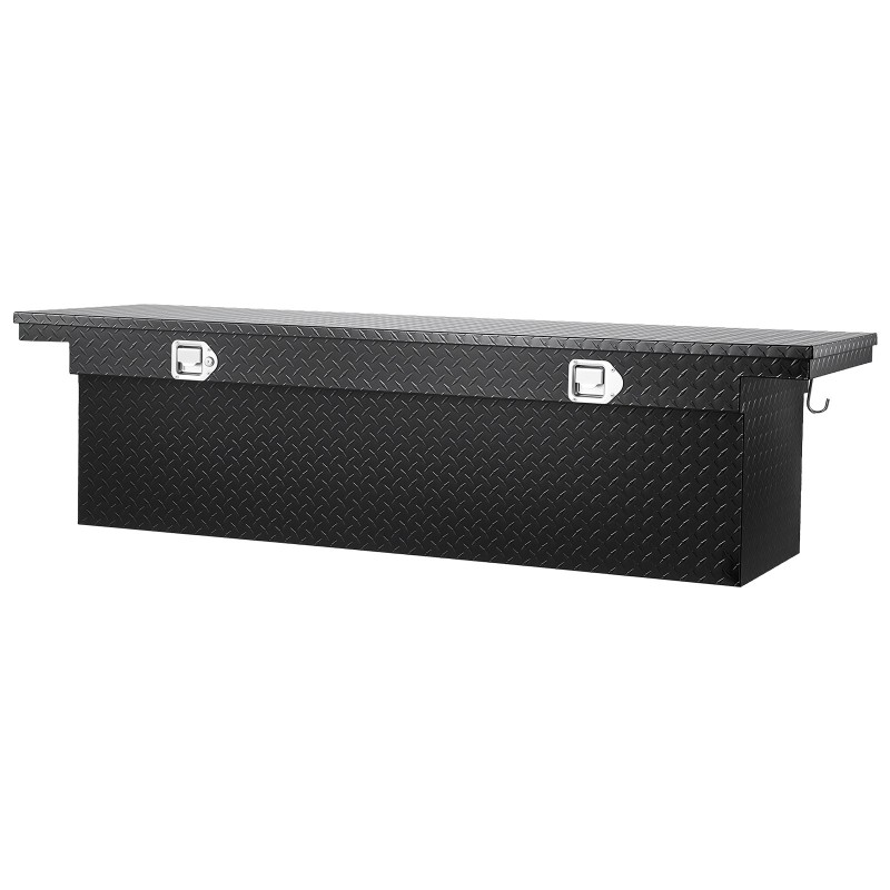 Työkalulaatikko alumiiniseoksesta 1815x699x474 mm timanttikuvioitu vesitiivis lukittava musta