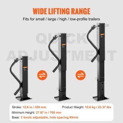 Peräkärryn tunkki hiiliteräksinen hitsattava 5443 kg kantavuus korkeussäädettävä kampikahvalla