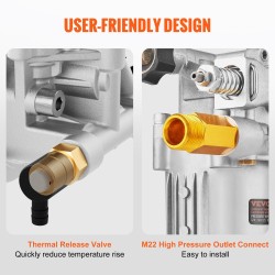 Vaakasuora painepesuripumppu 3/4-tuumaisella akselilla maksimipaine 3400 PSI 2,5 GPM bensiinikäyttöön