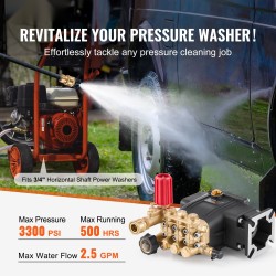 Korkeapainepesurin triplex mäntäpumppu 19 mm akseli 227 bar 9,5 l/min 5 suutinta