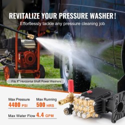 Painepesurin pumppu 25,4 mm akseli kolmemäntäinen vaakasuuntainen 303 bar 16,6 l/min