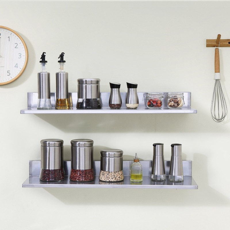 Seinähylly 430-ruostumatonta terästä 21,8 cm 76,2 cm 20 kg kantavuus taustalevy