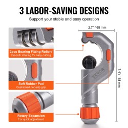 Putkileikkaussarja 3 osaa alumiiniseos SKD-kovaterällä 3/16–2 ja 1/8–7/8 tuumaa jäysteenpoistotyökalulla