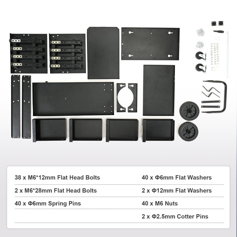Hitsauskärry 2-tasoinen 4 laatikkoa 0,9 mm teräsrakenne kahdelle kaasupullolle
