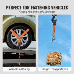 Rengaskiinnitysliinat polyesteriset 2×120 tuuman 4 kpl räikkäkiristimillä ketjuankkureilla