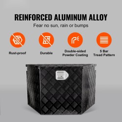 Työkalulaatikko perävaunun aisalle alumiiniseos mitat 99x42x30 senttimetriä lukolla ja kaksi avainta