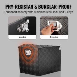 Työkalulaatikko perävaunun aisalle alumiiniseos mitat 99x42x30 senttimetriä lukolla ja kaksi avainta