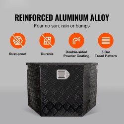 Perävaunun aisan työkalulaatikko alumiiniseoksesta säänkestävä lukittava kaksi avainta