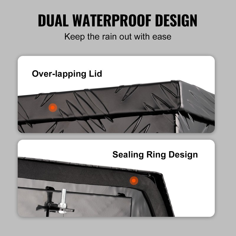 Perävaunun aisan työkalulaatikko alumiiniseoksesta säänkestävä lukittava kaksi avainta