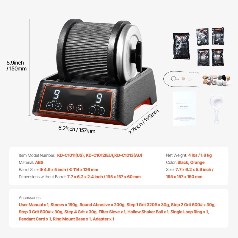 Kivihiomakone ABS-muovinen suoravetomoottorilla 9 nopeutta 9 päivän ajastin lapsille ja aikuisille