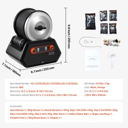 Kivirumpusetti ABS-muovi 4 paunan kapasiteetti 9 nopeutta 9 päivän ajastin