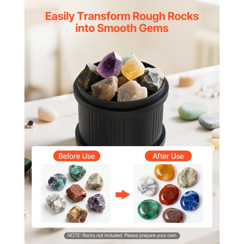 Kivirumpu suurikapasiteettisella rummulla 1–4 nopeusasetusta hiljainen ylikuormitussuojalla virrankatkaisumuistilla kotikäyttöön