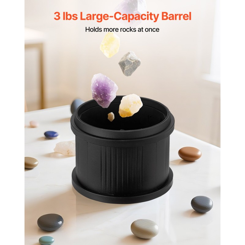 Kivirumpusarja 4 nopeusasetusta hiljainen suurikapasiteettinen rumpu monivaiheinen kiillotus