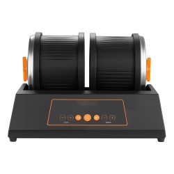 Kivihiojasetti 8 paunan kapasiteetilla tuplarummuilla 1–4 nopeusasetuksella 35 desibelin melutaso