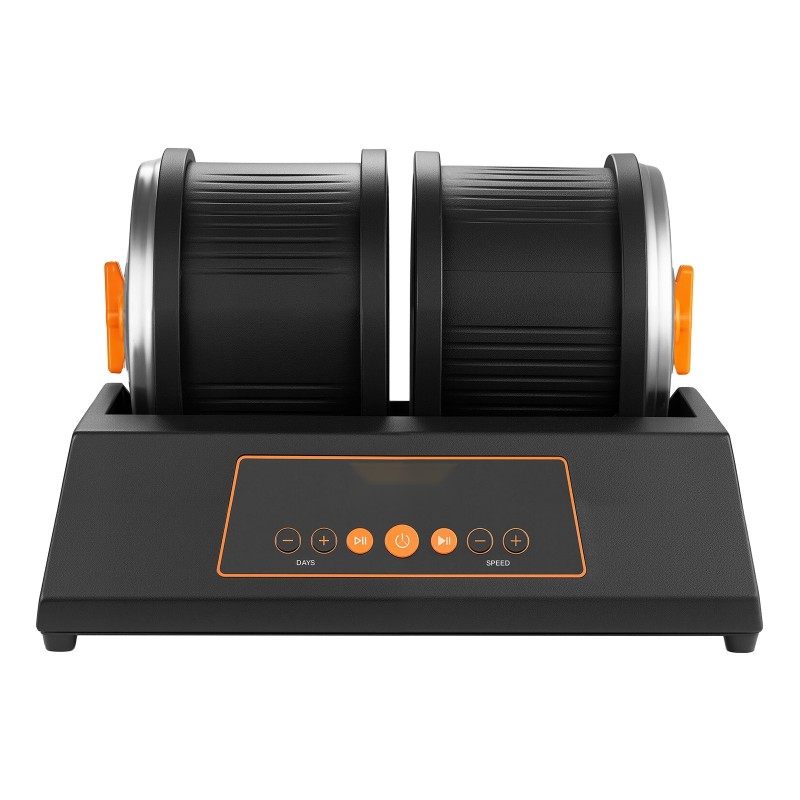 Kivihiojasetti 8 paunan kapasiteetilla tuplarummuilla 1–4 nopeusasetuksella 35 desibelin melutaso