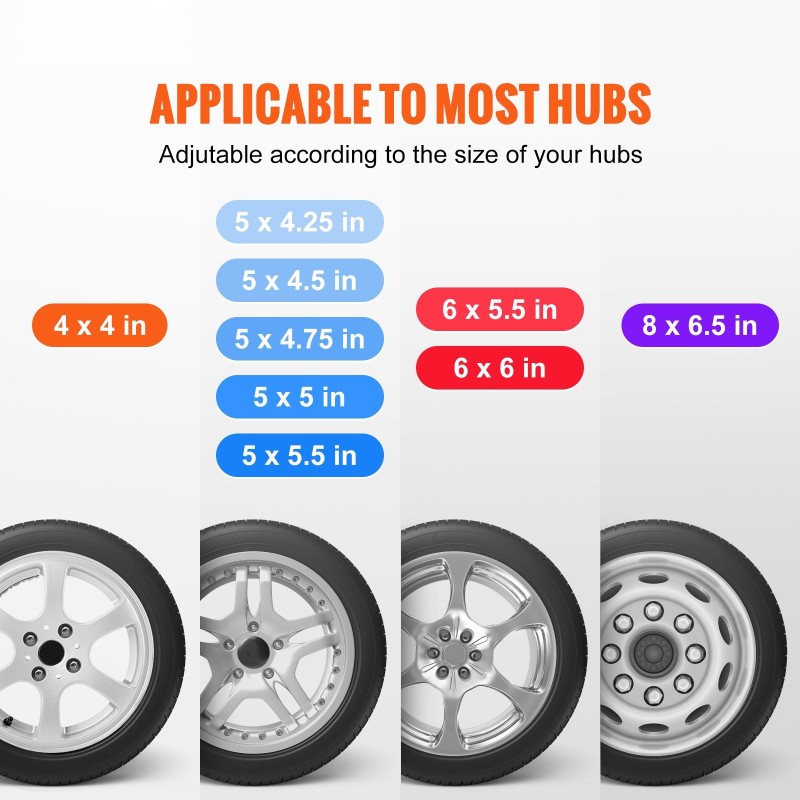 Perävaunun vararengasteline taotusta raudasta 160 paunaa kantava sopii 4–8 pulttisiin vanteisiin