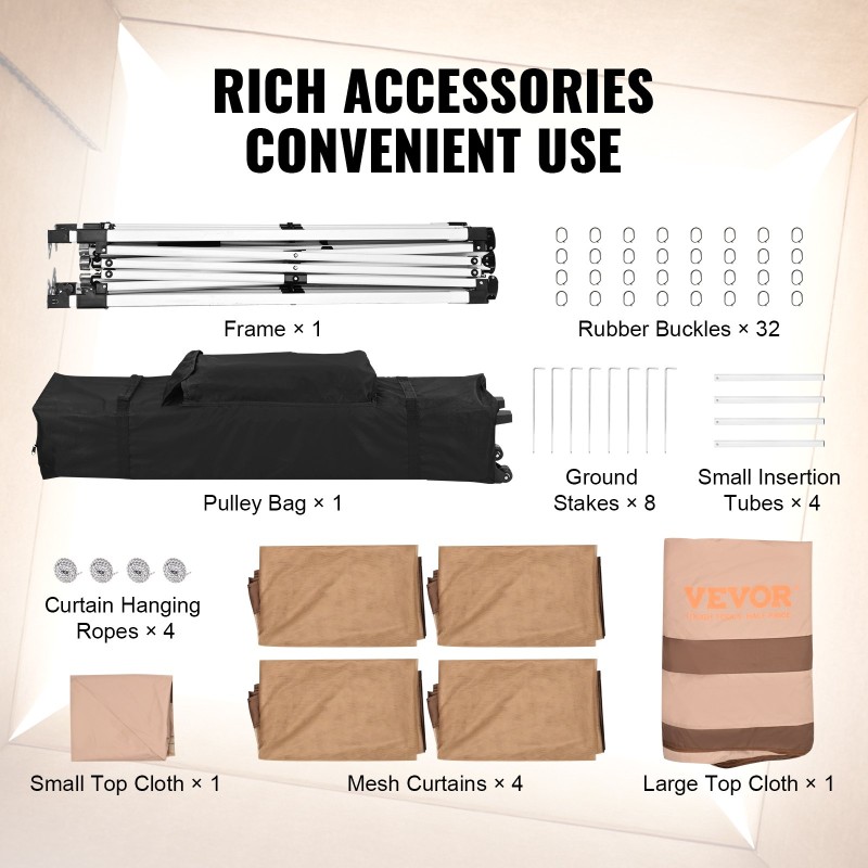 Paviljonki 11x11 jalkaa PU-pinnoitettu 250D-Oxford-kangas metallirunko hyttysverkko 8–10 hengelle